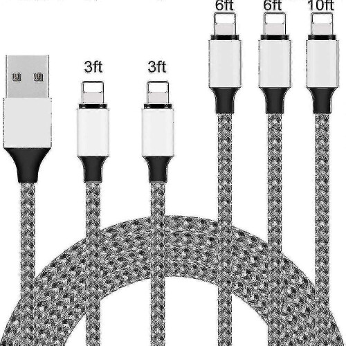 5er-Pack iPhone-Ladegerät Lightning-Kabel 10ft1 6ft2 3ft2 geflochtenes iPhone-Kabel Datensynchronisation Transferkabel C