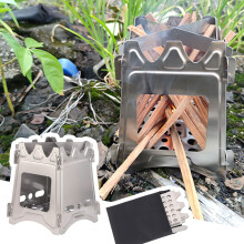 Mini Portable Stainless Steel Folding Stove Compatible with Firewood, Camping & Hiking, Splicing Design for Outdoor Use, Christmas Decor Clearance