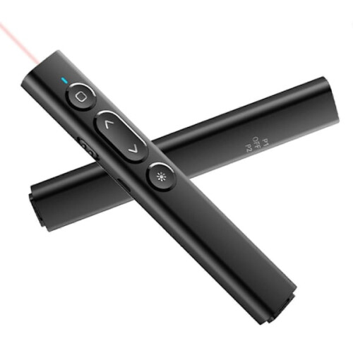 Rechargeable Wireless Presenter For Powerpoint Presentation Ppt Red Light Pointer Remote Control Presentation {Db} black 1pcs 2