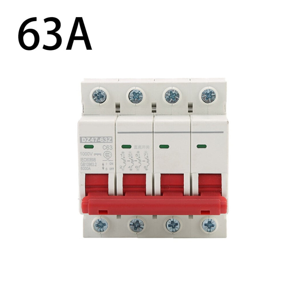 4P Dc1000v Solar Mini Circuit Breaker 10A/16A/32A/50A/63A Dc Photovoltaic Mcb 9338982140522