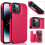 Compatible with iPhone 14 Pro Max - Stylish Case with Card Holder Red 7