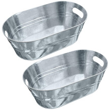 Hariumiu Beverage Bucket 2pcs 15l Ice Bucket Metal Beer Beverage Ice Tub Large Capacity Drink Cooler Storage Bucket for Party Ice Bucket for Parties