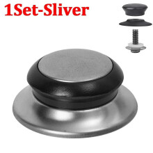 1/6 Set Stainless Steel Pot Lid Holding Tops Universal Replacement Pan Cover Lid Anti Scald Hand Grip Knob Kitchen Accerssories 1Set -Sliver