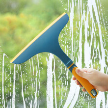 2 Pack Shower Squeegee for Bathroom Shower Glass Doors, 10.6'' Rubber Window Cleaner Squeegee, Clear Plastic Car Windshield Cleaning Squeegee
