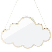 Guangmc Cloud Shaped Wall Mirror with Wood Frame for Home Decor