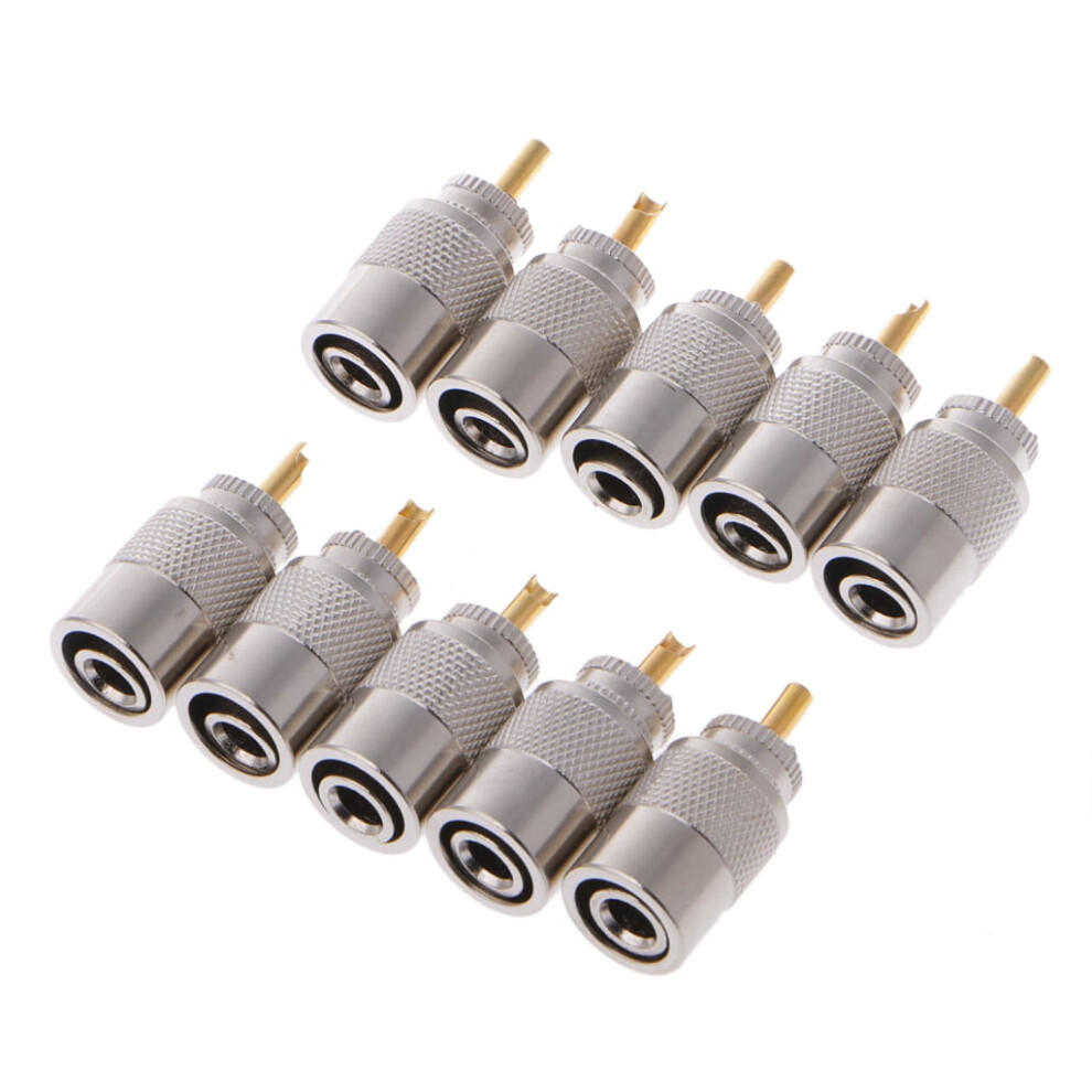 Juntex 10 Pcs Uhf Pl-259 Male Solder Rf Connector Plugs For Rg8x Coaxial Coax Cable 9085618241480