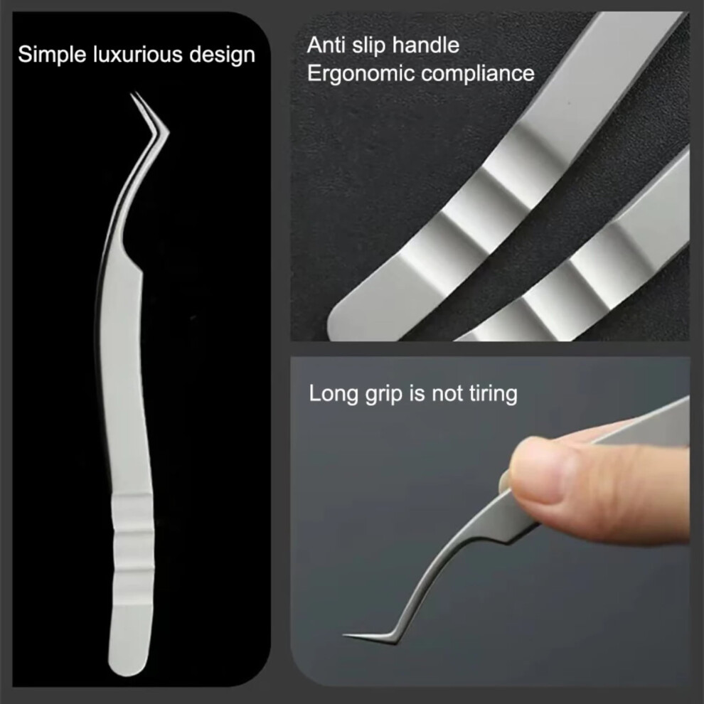 DEKAXID 1Pcs Eyelash Extension Tweezers Volume Isolation Precise Lash Clips Nano Technology Eyelash Blossoming Grafting Tweezers
