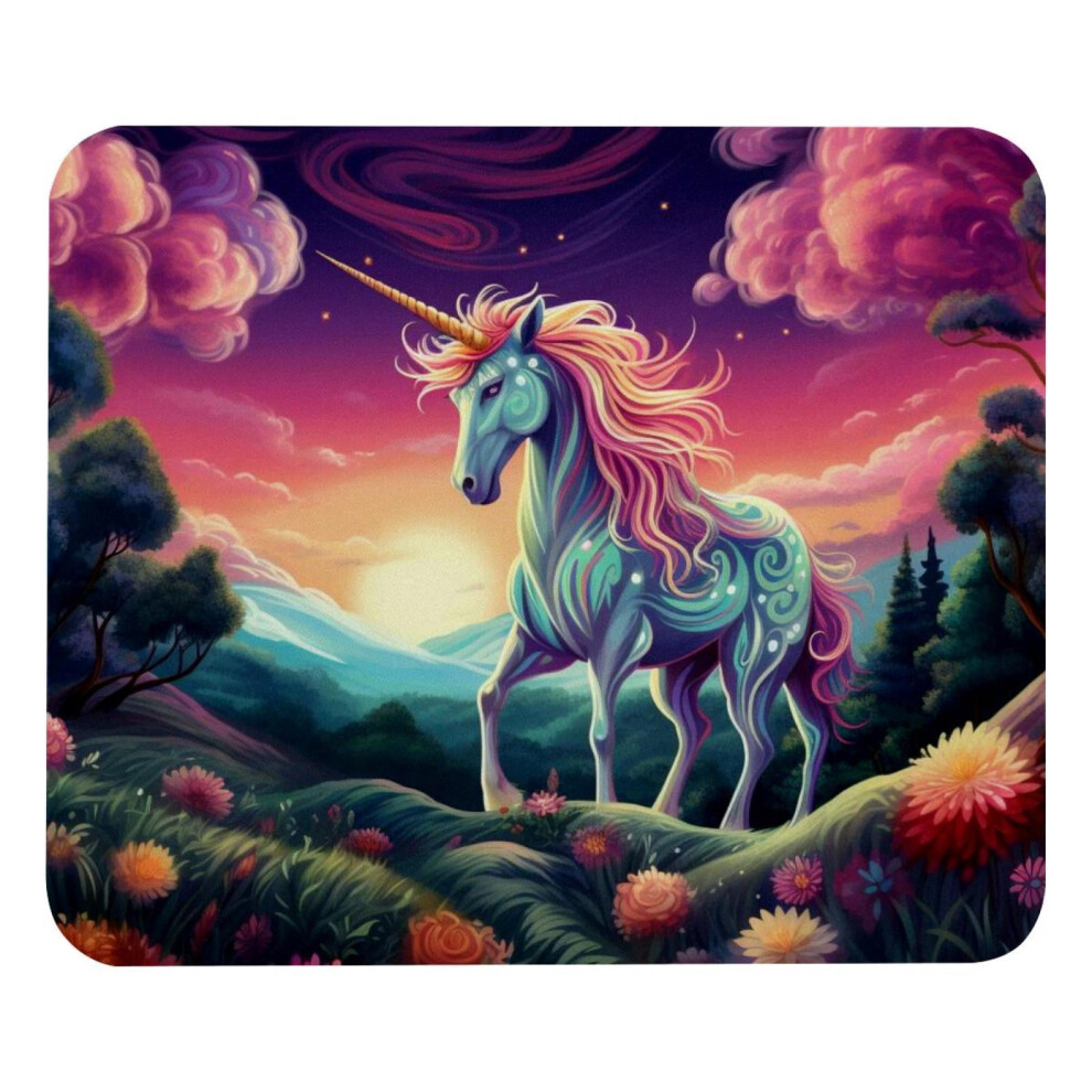Forest Unicorn Mouse Pad With Non-Slip Rubber Base, Square Gaming & Writing Mat For Laptop, School, Office, Home 8.3'' X 9.8'' 9085618242272