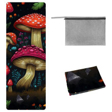Mushroom High-Quality Gym Towels with Storage Bag, 72.8"x26.8", Ideal for Yoga, Pilates, Fitness, and More - Gym Towels, Yoga Mat Towel, Yoga