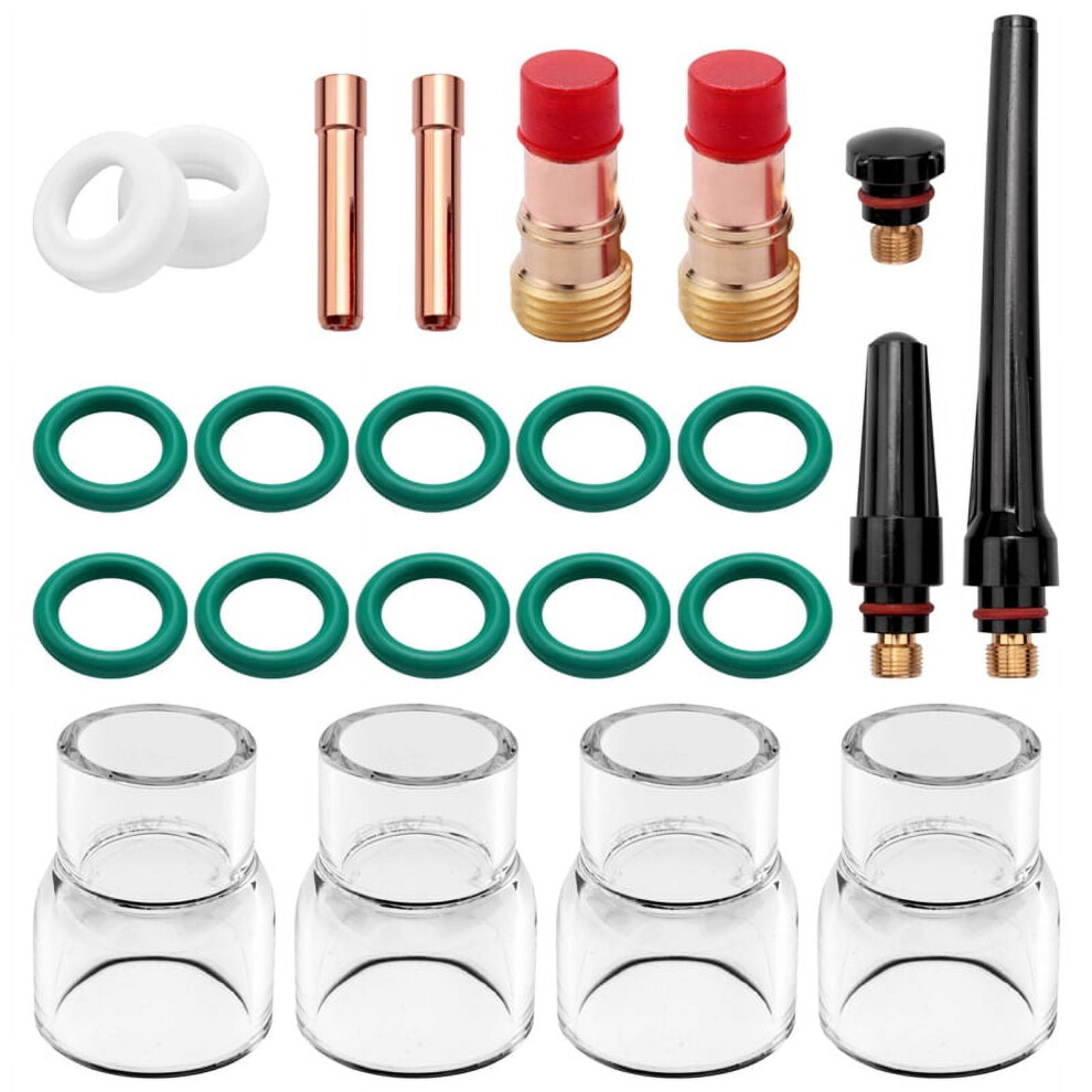 23Pcs Tig Stubby Gas Lens 17Gl332 3/32Inch & 12 Cup & Tig Gas Lens Alumina Nozzle Kit For Db 17/18/26 Tig Welding Torch 9085618760066