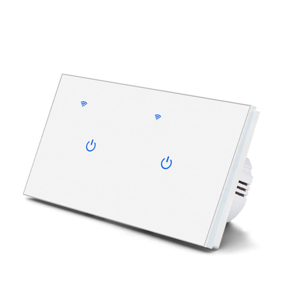 Touch Switch Smart Wifi Switch Smart Home For Tuya App Remote/Voice Control 2 Gang-White Fangkenuo 9085618760363