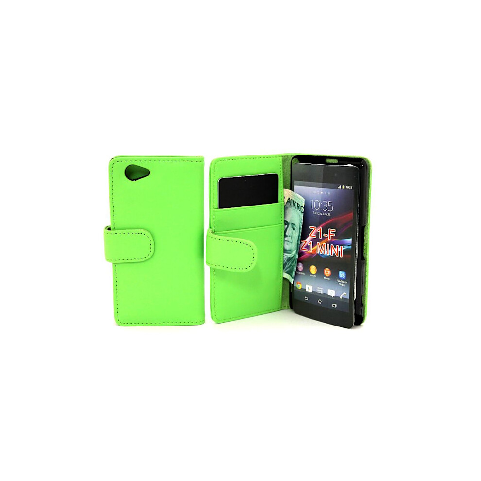 Wallet Case Compatible With Sony Xperia Z1 Compact (D5503) Green 9085618759978