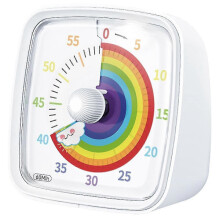 60-Minute Visual Timer with Night Light, Countdown Timer, Pomodoro Timer with Rainbow Pattern for Kids and Adults White-Yvan