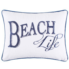 Levtex Home - Indigo Tide - Decorative Pillow (14 x 18in.) - Beach - Navy and White