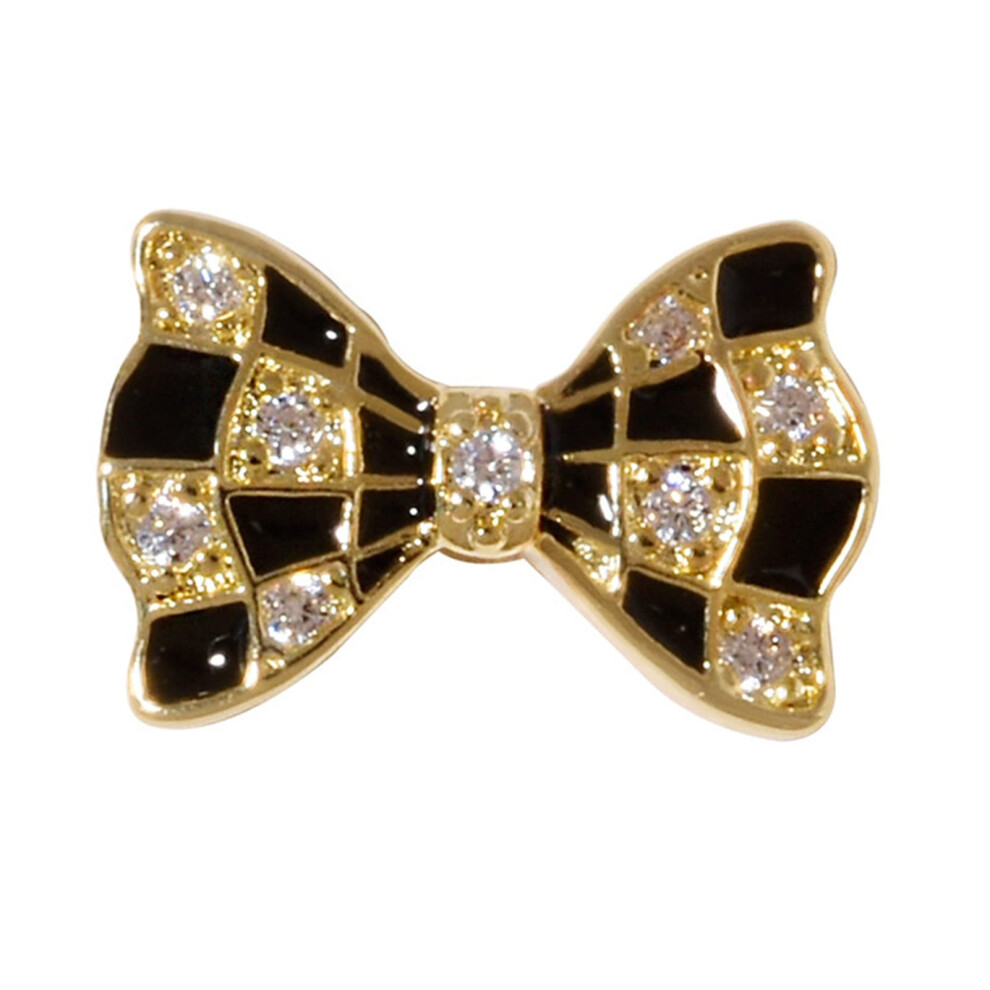 3D Bow Nail Art Decorations with Glitter Cubic Zirconia Charms for Easy DIY Sparkle Nails