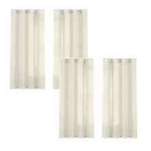 Xubond Linen Sheer Curtain Panels 63 Inch, Light Filtering, Semi Silver, Compatible with Living Room/Bedroom, 2 Panel, White