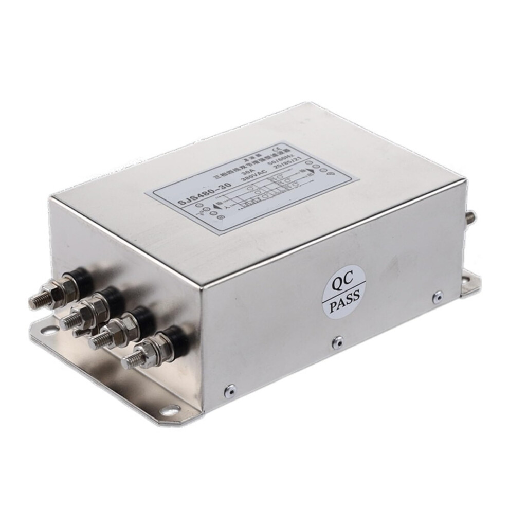 Three Phase Ac Power Filter 380V 10A Three Section Bolt Emi Rfi Noise Reduction Industrial 9070919601491