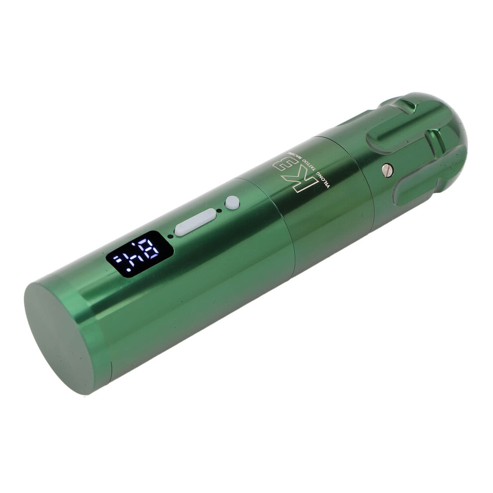 Green Cordless Tattoo Pen Kit With Oled Display, Dual Mode Rotary For Lining And Shading,
