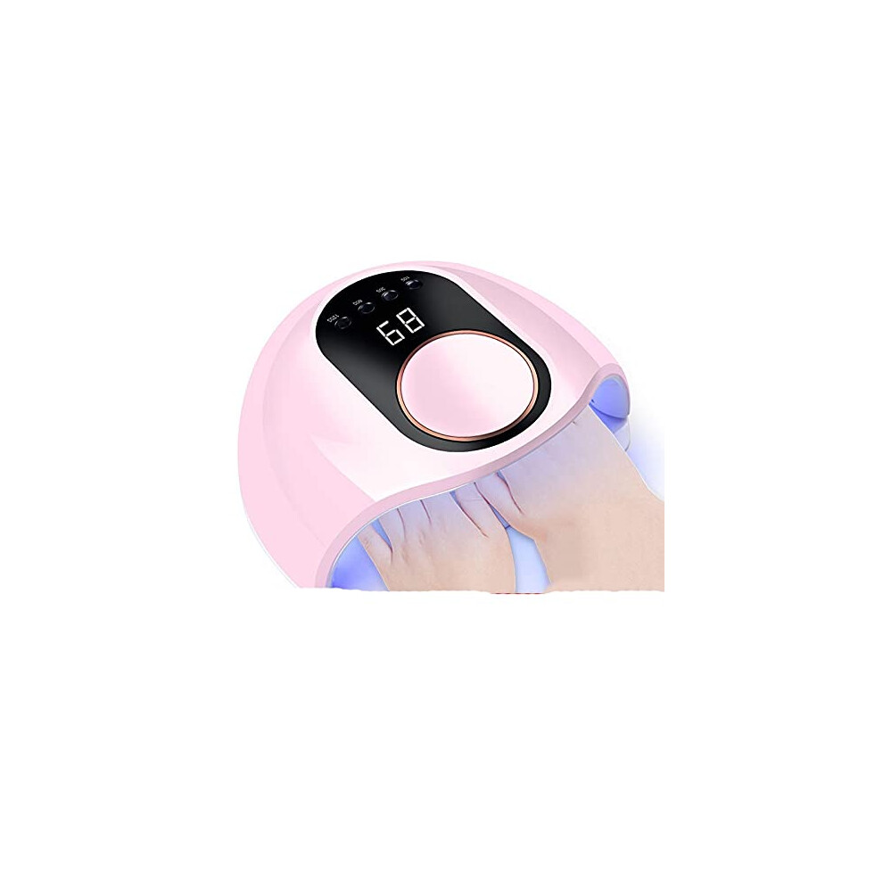 90W UV LED Nail Lamp with Timer Smart Sensor for Fast Gel Curing Manicure Pedicure Pink