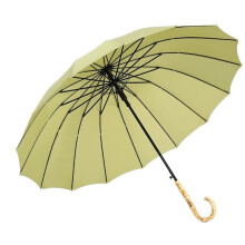 Windproof Golf Umbrella with UV Protection and Bamboo Handle, Large Green Sun and Rain Canopy