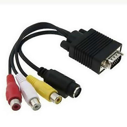 Καλώδιο μετατροπέα προσαρμογέα VGA σε S-Video 3 RCA Composite AV TV για φορητό υπολογιστή 1