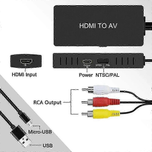 Προσαρμογέας HDMI σε AV για παλαιότερη τηλεόραση με σύνδεση RCA 1080P 1
