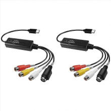 2X AV-zu-USB-C-Konverter Video-Capture-Karten-Adapter 1 Kanal AV NTSC PAL Video S Video/Composite an