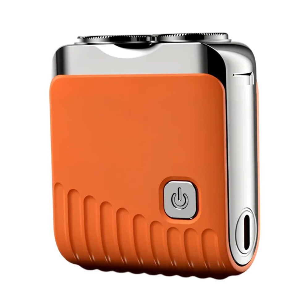 Orange Electric Shaver Dual Head Waterproof Usb Rechargeable Razor For Travel And Home Use