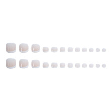 White Coffin Toenail Tips Set 24pcs Press On Extensions Easy DIY Durable Glossy Finish
