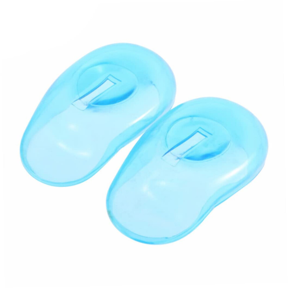 Hair Dye Ear Covers Waterproof Silicone Ear Protectors AntiStaining Reusable Blue Pair