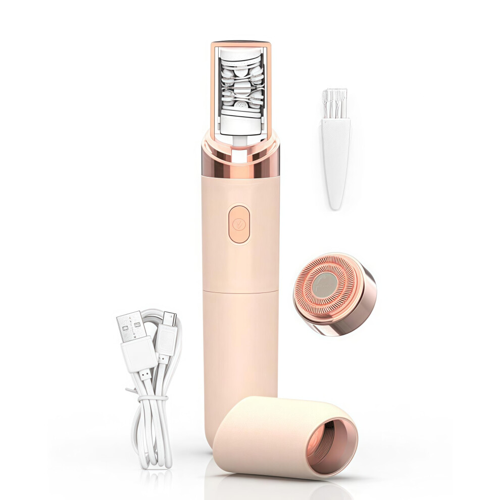 Pink Facial Hair Remover For Women Painless Waterproof Rechargeable Epilator With Precision Blades