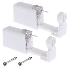 2 Pack Disposable Nose Piercing Gun Kit with Nose Studs for Easy Self Piercing at Home