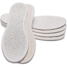 25 cm Packung mit 3 Paaren Baumwoll-Terry-Barfuß-Einlegesohlen mit Latexpolsterung, Einlegesohlen gegen unangenehme Gerüche und Bakterien