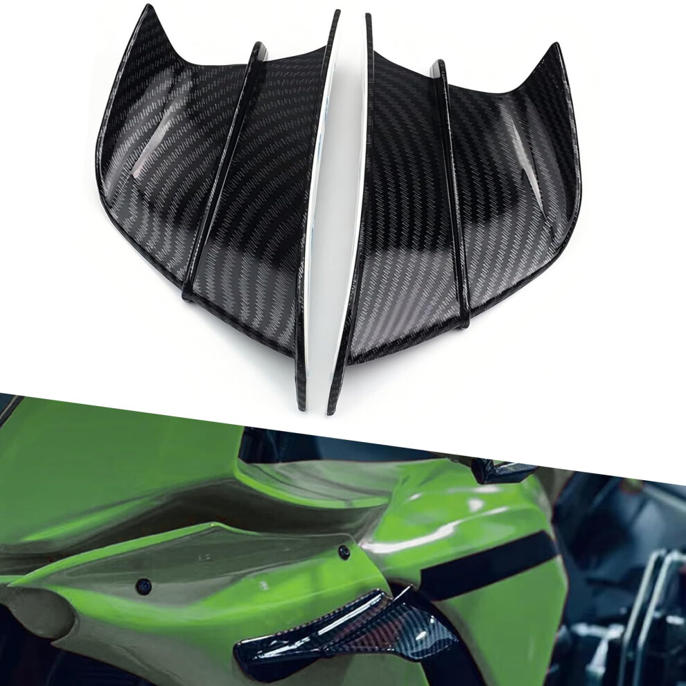 2 Pcs Carbon Fiber Motorcycle Fairing Wing And Side Spoiler, Reduce Wind Resistance, Improve Stability 9455672549295