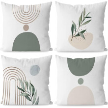 Watercolor Sun Rainbow Pillow Covers 1818 Set of 4, Compatible with Nursery Decor, Girls Kids Room Gifts