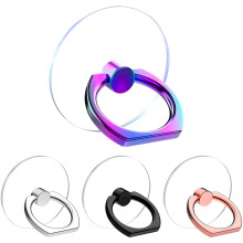 Vesmatity 4 Pack Transparent Phone Ring Holder, 360 Rotation Grip Stand, Compatible with Various Mobile Phones or Cases