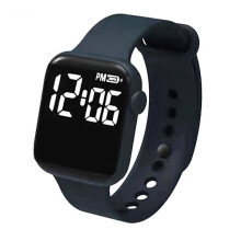LED Electronic Watch Fashion Rainbow Square Silicone Watch Student Bracelet Fitness Fashion J5O4 Green One size