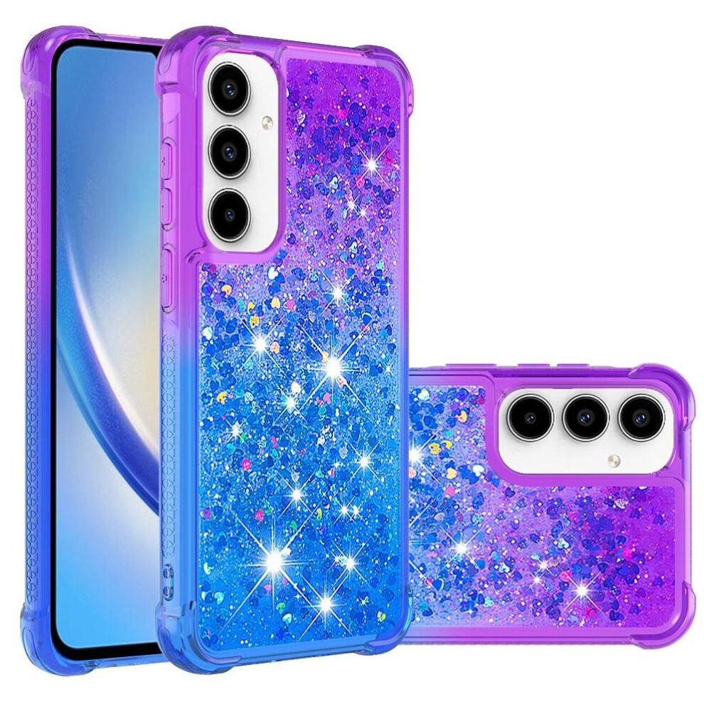 Case For Compatible With Samsung Galaxy A35 5G Funny Bling Shiny Crystal Liquid Glitter Flowing Sparkle Moving Cover Clear Bumper 9162407960576