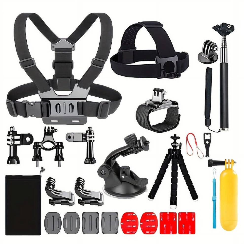 20-In-1 Action Camera Accessories Kit Compatible With Gopro Hero 12 11 10 9 8 7 6 5 4, Session, Fusion, Insta360, Dji, Sjcam, Apeman, Akaso Black/White 9162407960262