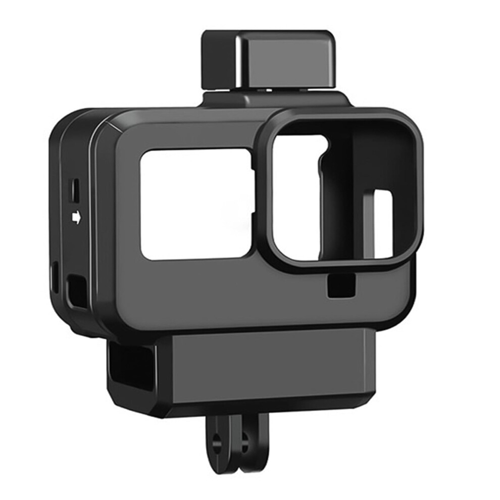 Cage Case Vlogging Protection Frame With Microphone Cold Shoe Mount And Lens Filter Adapter Action Camera Vlog Accessories Compatible With Gopro 8 9162407960279
