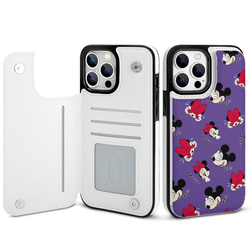 Mickey Mouse Wallet Case Compatible With Iphone 14 Pro Max, Flip Folio Pu Leather Case With Card Holder, Kickstand, Double Magnetic Clasp 9162407960477