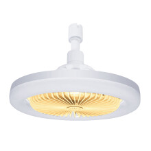 Quinlirra Ceiling Fan with Lights, Flush Mount Bladeless Fan, Silent Remote Control LED Lamp, Compatible with Yellow&9.8inch