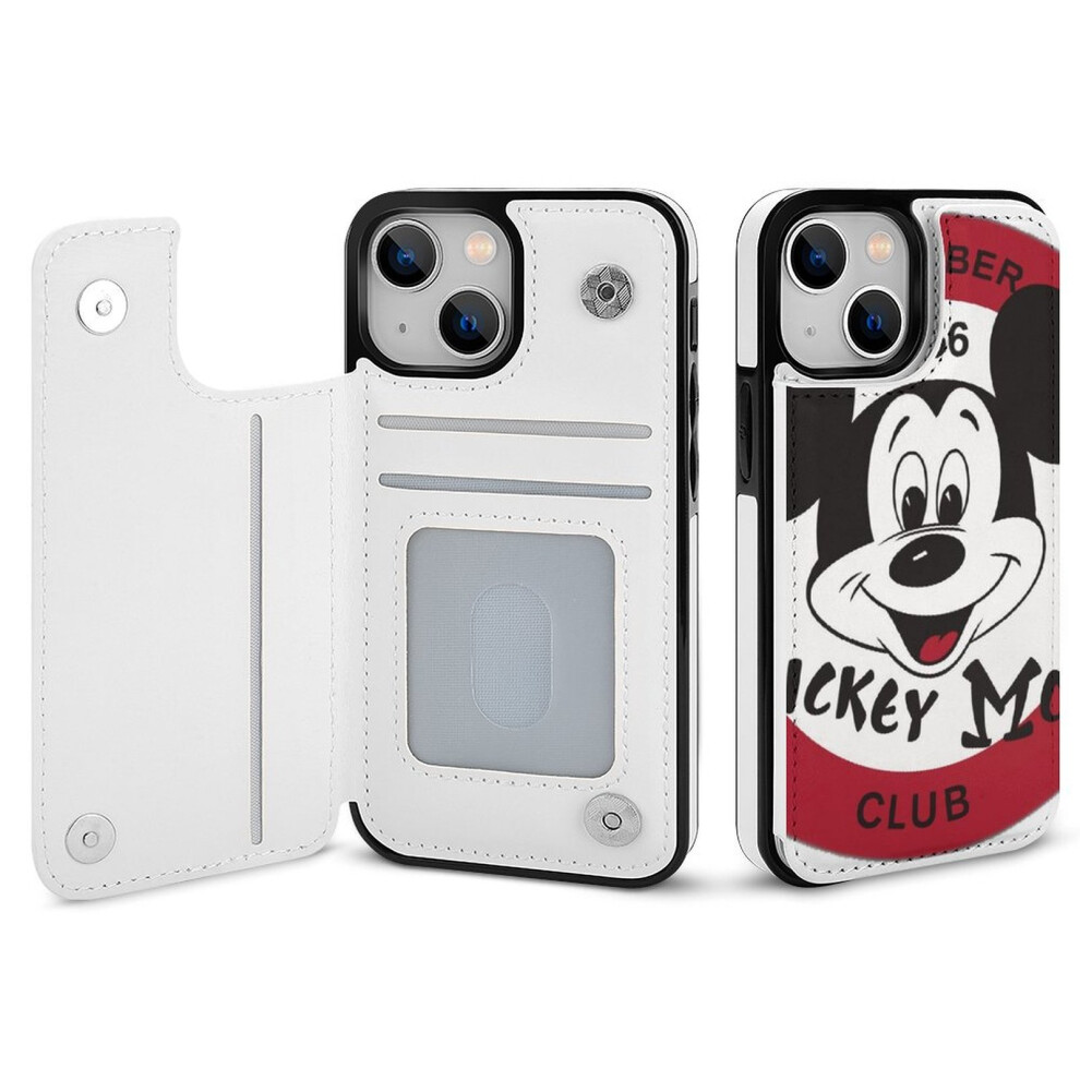 Mickey Mouse Compatible Iphone 14 Wallet Case With Card Holder, Pu Leather Folio, Magnetic Clasp, Shockproof Cover For Women/Girls 9058772556509