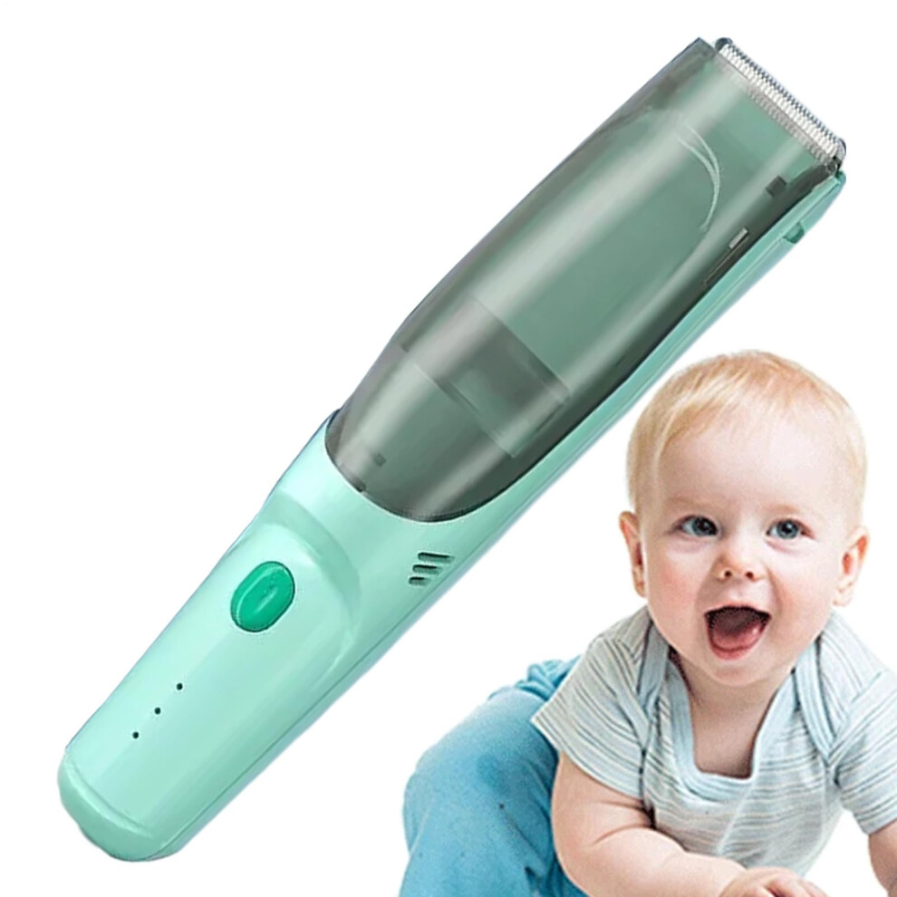 Kids Hair Clippers UltraQuiet Waterproof Cordless Baby Hair Trimmer with Safe Blades and USB Charging Green