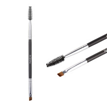 Black 1pcs Dual Head Eyebrow Brush Spiral Brush Eyelash Curling Brush Wooden Handle Double Headed Slanted Eyebrow Brush
