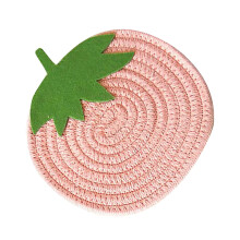 Strawberry Decor Supports Potholders Hot Trivet Decorative Place Mat Round Woven Placemats