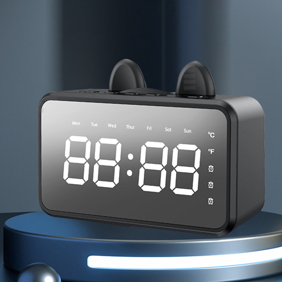 Paveos Portable Speaker With Digital Clock, Bluetooth V5.0, Charging & Aux Cable, Compatible With All Devices, Outdoor Use, Black 9058772056993
