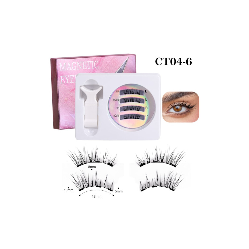 New European and American magnetic false eyelashes, upgraded positioning magnet eyelash set, thick eyelash set CT04-6