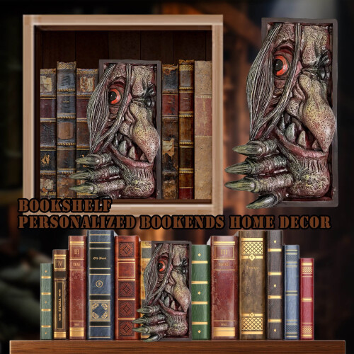 WinysinPeeping On The Bookshelf Personalized Bookends Home Decor