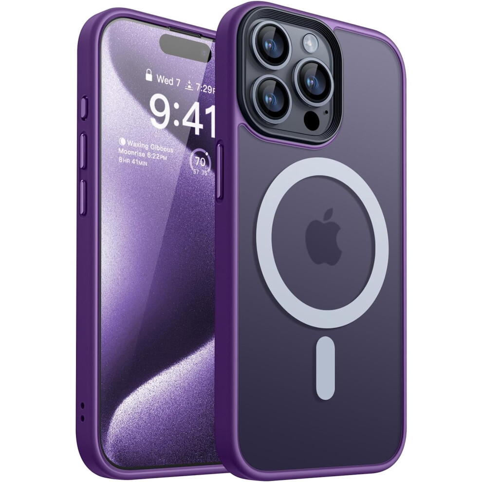 Magnetic Case For Iphone 15 [Compatible With Magsafe] Mil-Grade Drop Tested, Slim Translucent Matte Cover, Sky Blue 9058772057396